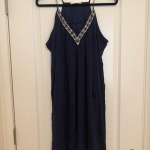 Dark blue V-neck dress